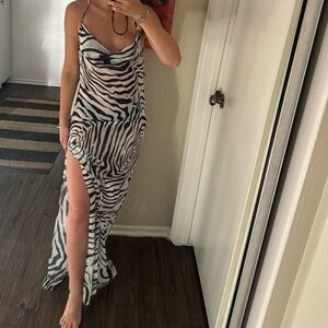 Zebra Print Cover Up Dress
